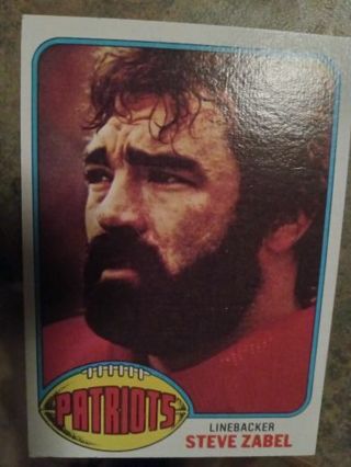 1976 TOPPS STEVE ZABEL NEW ENGLAND PATRIOTS FOOTBALL CARD# 188