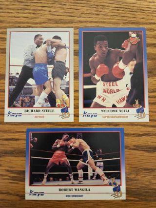 1991 KAYO Boxing trading cards.#71#,#72,#75