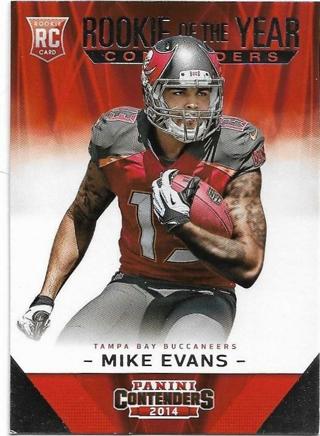 2014 CONTENDERS MIKE EVANS INSERT ROOKIE CARD