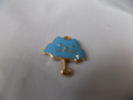 blue enamel cat face umbrella charm