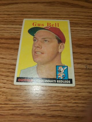 1958 Topps Baseball Gus Bell #75 Cincinnati Reds, VGEX condition, Free Shipping!