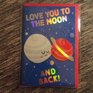 Love You To The Moon and Back! Valentine's Day Card | Size: 4 1/2" x 7"