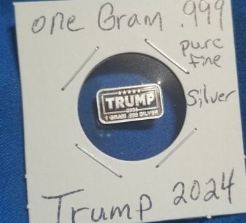 "NEW" one gram .999 ☆TRUMP 2024☆ Pure Fine Silver collectible