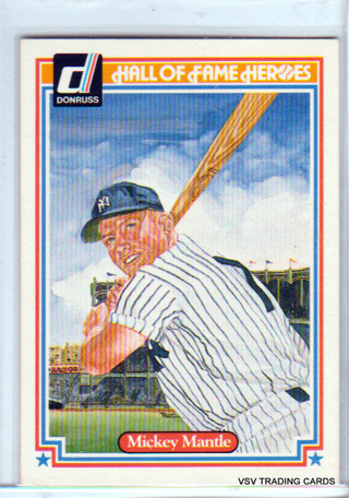 Mickey Mantle, 1983 Donruss Hall of Fame Heroes Baseball Card #7, New York Yankees