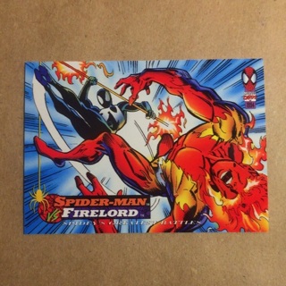 1994 Marvel Enemies Card | SPIDER-MAN vs FIRELORD | Card #13