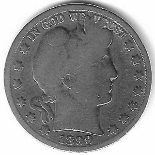 Genuine1899-O Barber Half Dollar 90% Silver U.S. 50 Cent Coin
