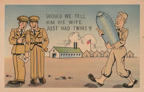 Vintage Unused Postcard: d: Comic:  Should We Tell Him, His Wife Just had Twins?