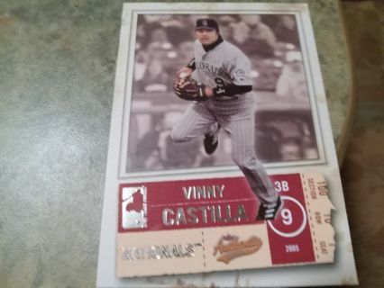 2005 FLEER AUTHENTIC VINNY CASTILLA WASHINGTON NATIONALS BASEBALL CAR# 3