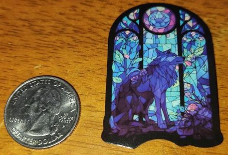 Stained Glass Wolf Sticker