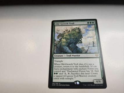 Magic the gathering mtg Old Growth Troll rare card Kaldheim