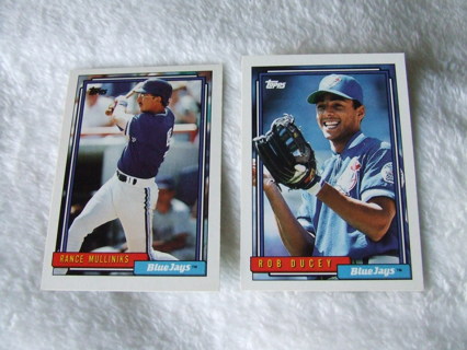 1992 Toronto Blue Jays Topps Card Lot of 2