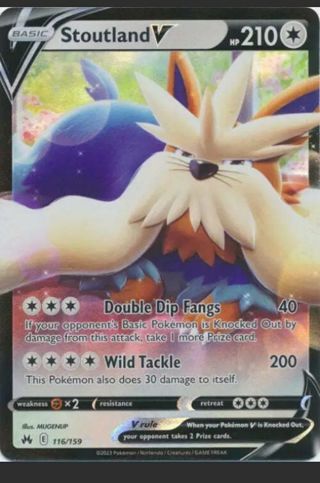 NM Ultra Rare Stoutland V Pokemon card TCG SWSH