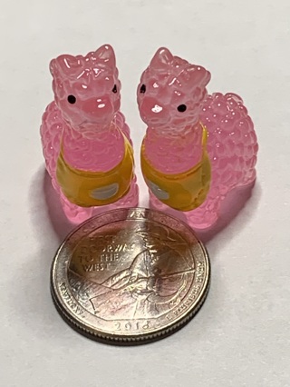 ALPACAS~#11~DARK PINK~SET OF 2~GLOW IN THE DARK~FREE SHIPPING!