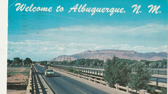 Vintage Used Postcard: A: 1962 Rio Grande Bridge, West Side, Albuquerque, NM