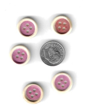 Buttons - 5 cranberry buttons