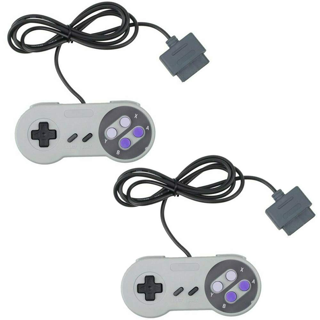 (2-Pack) Classic SNES Controller Replacement Gamepad for Super Nintendo Entertainment System Console