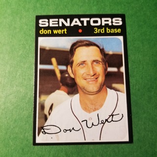 1971 Topps Vintage Baseball Card # 307 - DON WERT - SENATORS - EXMT/NRMT+