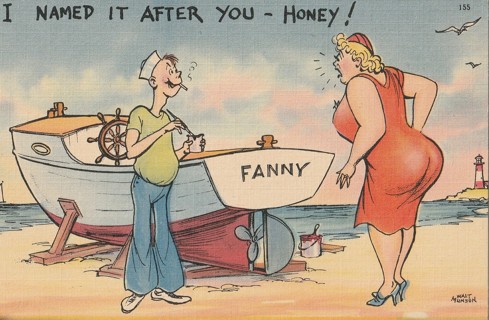 Vintage Unused Postcard: d: Comic:  I Named It After You Honey