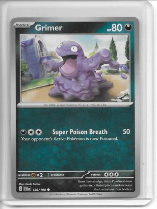 Pokemon Scarlet & Violet Set Grimer Card