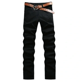 NEW MEN'S DENY BLOOD SKINNY JEANS - Hip-Hop Long Fashion Jeans Skinny Pants (BLACK) FREE SHIPPING