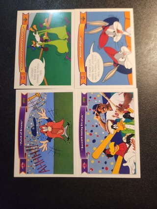 1991 Upper Deck Comic Ball Baseball Lot of 4 Cards - Looney Tunes