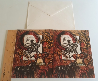 2 Horse Art Cards with Envelopes