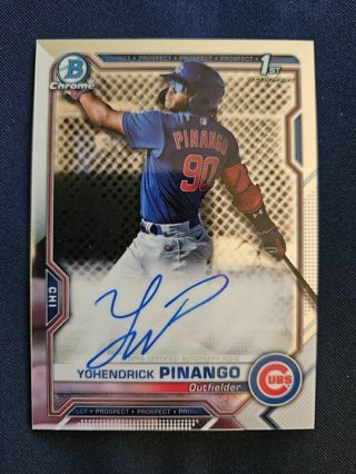 2021 Bowman Chrome Prospect Autograph Yohendrick Pinango