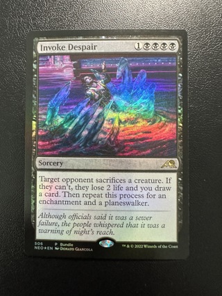 Invoke Despair MTG Magic the Gathering NEO Promo Pack Foil Card