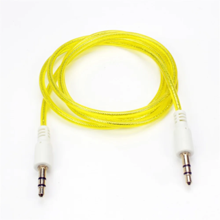 NEW 3ft Round Aux Cable Yellow (Clear)