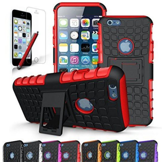 NEW iPHONE 6 PLUS HYBRID Case Scratch-Resistant Shock Absorbent Non Slip Tire Grip w/ Stand