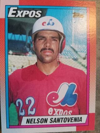 1990 TOPPS NELSON SANTOVENIA MONTREAL EXPOS BASEBALL CARD# 614