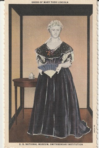 Vintage Unused Postcard: L: Dress of Mary Todd Lincoln, Smithsonian, DC