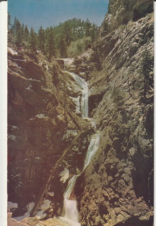 Vintage Unused Postcard: a: Seven Falls, Colorado Springs, CO