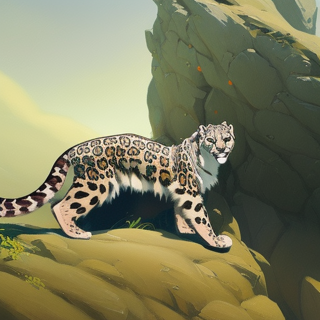 Listia Digital Collectible: A Snow Leopard Out Hunting