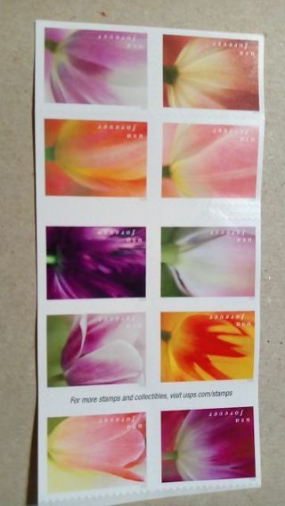 10- FOREVER US POSTAGE STAMPS.... SPRING TULIPS