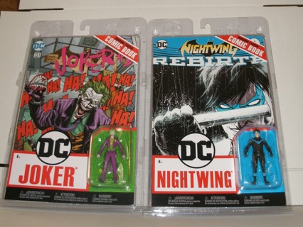  McFarlane Toys Joker + Nightwing w/Dc Comic Dc Page Punchers 3" Figure 