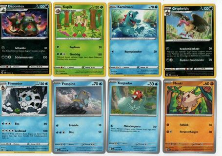 Tradingcard - pot of luck german Pokeman 8 cards  stack #2