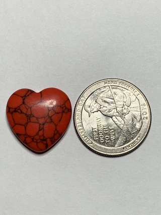 ❣HEALING STONE~#15~RED AND BLACK~HEART-SHAPED~FREE SHIPPING❣