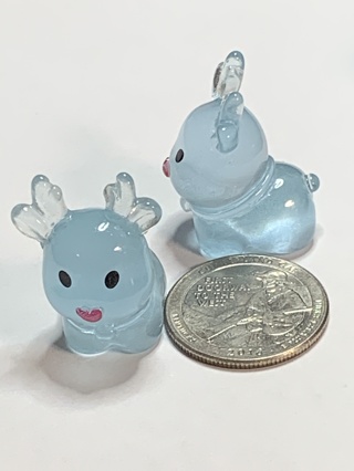 REINDEER~#1~BLUE~SET OF 2 REINDEER~GLOW IN THE DARK~FREE SHIPPING!