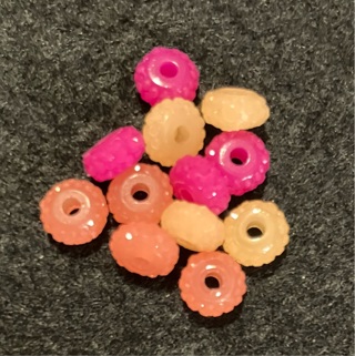 12 Plastic Rondelle Beads