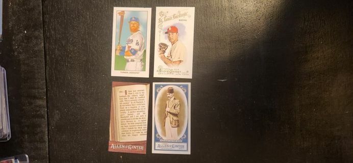 4 card lot minis, ginter, topps 206