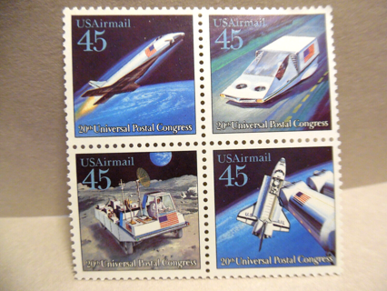 SCOTT STAMP # C122-125 FUTURE MAIL TRANSPORTATION 45 CENT BLOCKOF FOUR - MNH