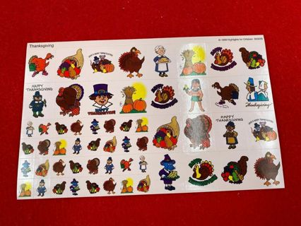 Thanksgiving Stickers Unused Highlights Magazine 1999