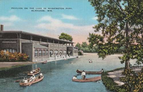 Vintage Unused Postcard: s: Pavilion on Lake Washington Park, Milwaukee, WI