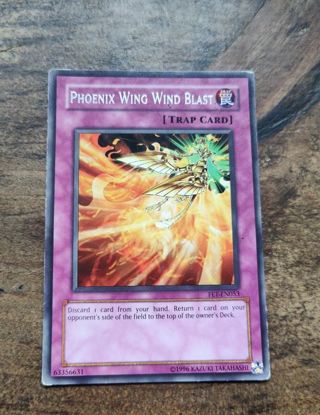 Yu-Gi-Oh Card silver foil title Rare Phoenix Wing Wind Blast