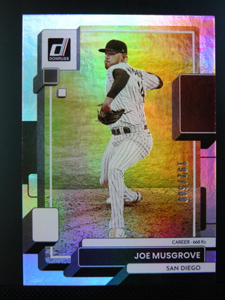 2022 Donruss "Career Stat Line" #182 Joe Musgrove (Padres) S/N #192/500