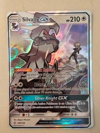 Silvally gx 184/236 rare holo nm pokemon