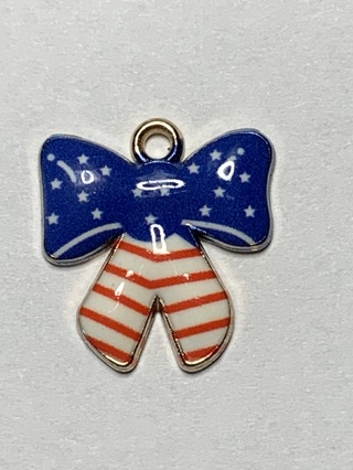 ✨AMERICAN FLAG CHARMS/PENDANTS~#2~BOW~4TH OF JULY ENAMEL CHARMS~FREE SHIPPING✨ 