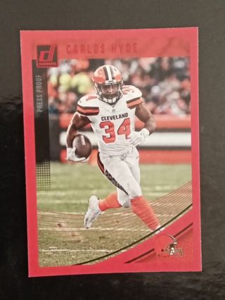 Cleveland Browns Carlos Hyde Red Parallel Football Card