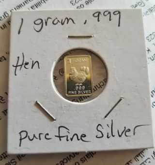 One gram .999 pure fine ☆Silver☆ collectable bar